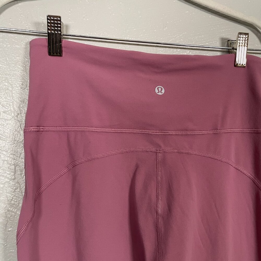 Lululemon Women 8 Pink Dark Oxide Groove Super High Rise Crop 23" Nulu Pocket - Picture 7 of 9